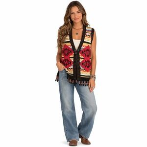 Vintage 90s Work In Progress by Gladys Bagley Aztec Knit Vest | Size M (10-12)